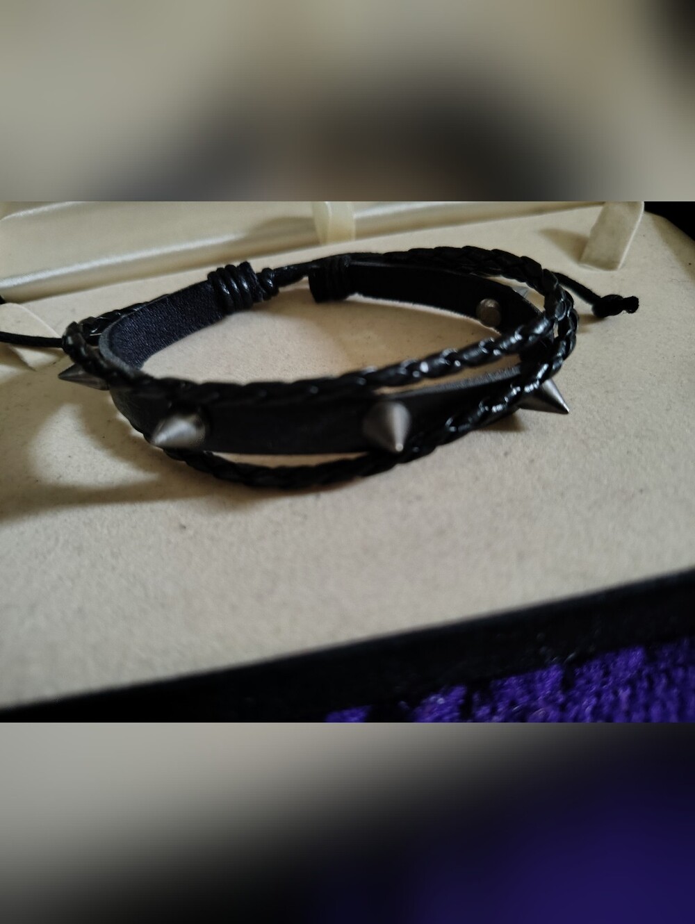 💀 New UNISEX Punk Rock Studded Leather Braided Bracelet - Goth Emo Style 💀